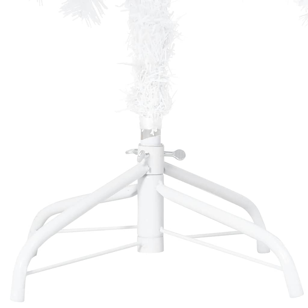 kunstigt juletræ med lys og kuglesæt 120 cm PVC hvid