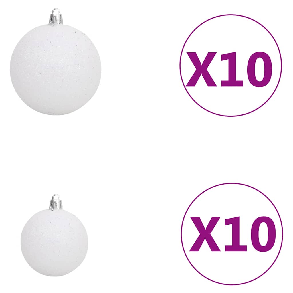 kunstigt juletræ med lys og kuglesæt 210 cm PVC sort