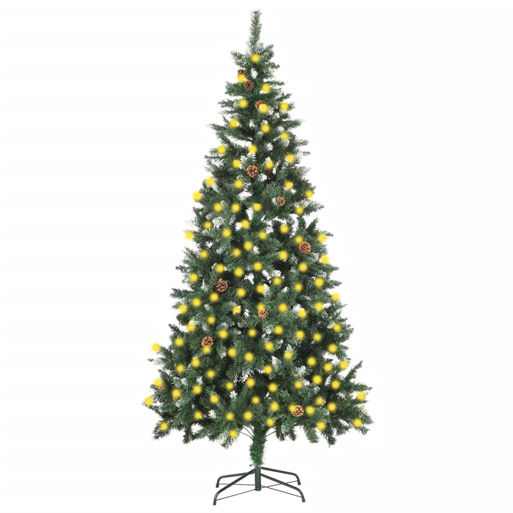 kunstigt juletræ med lys 210 cm