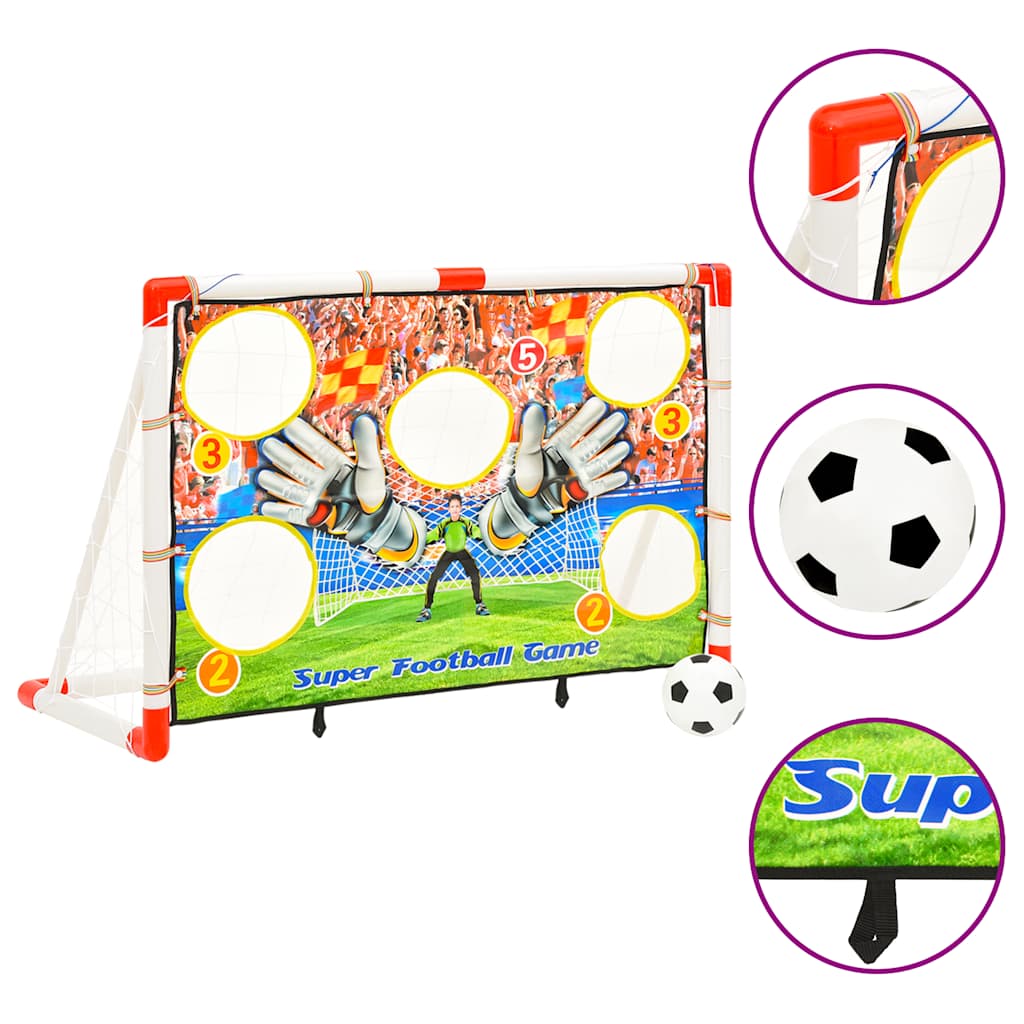 fodboldmål med målvæg til børn 120x51x77,5 cm