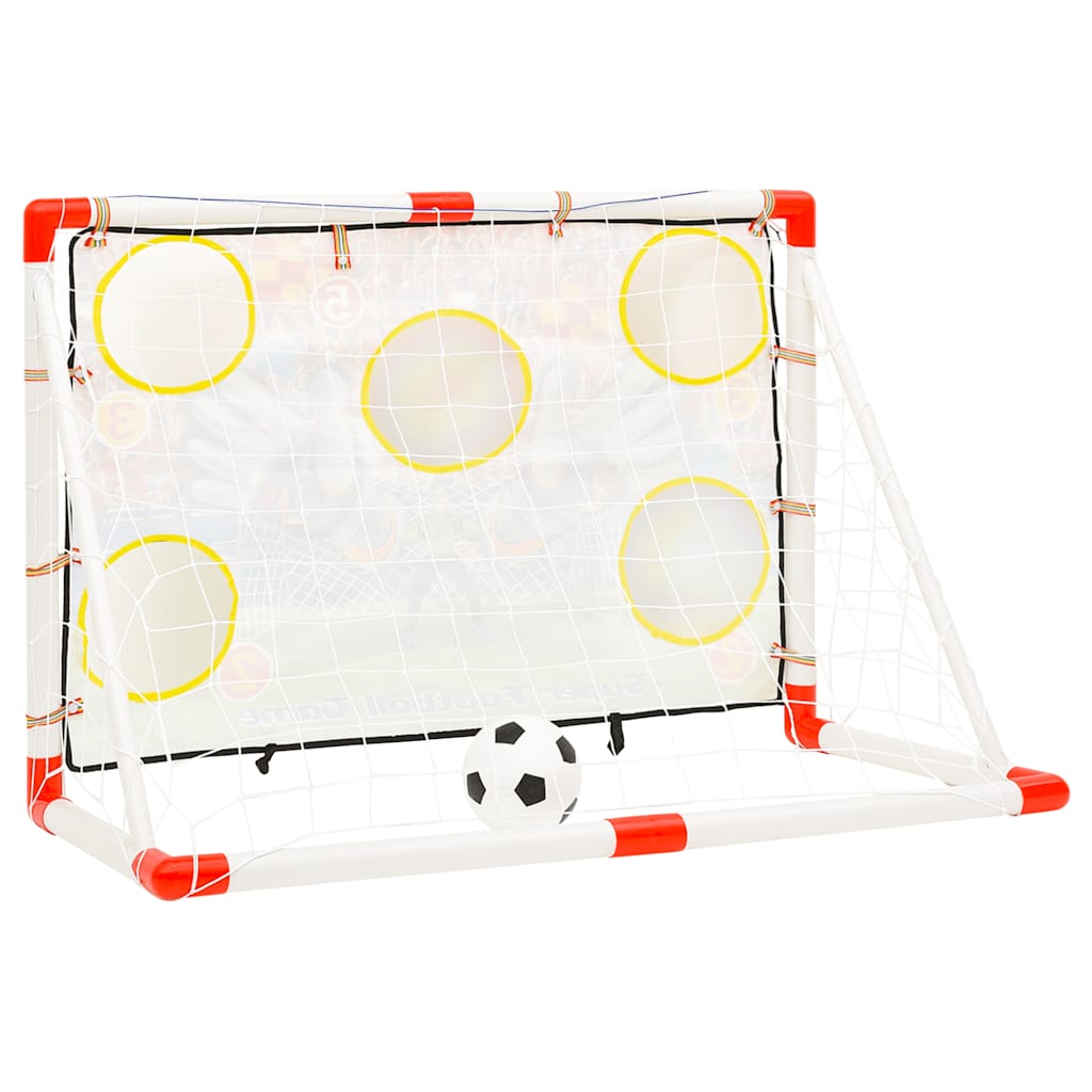 fodboldmål med målvæg til børn 120x51x77,5 cm