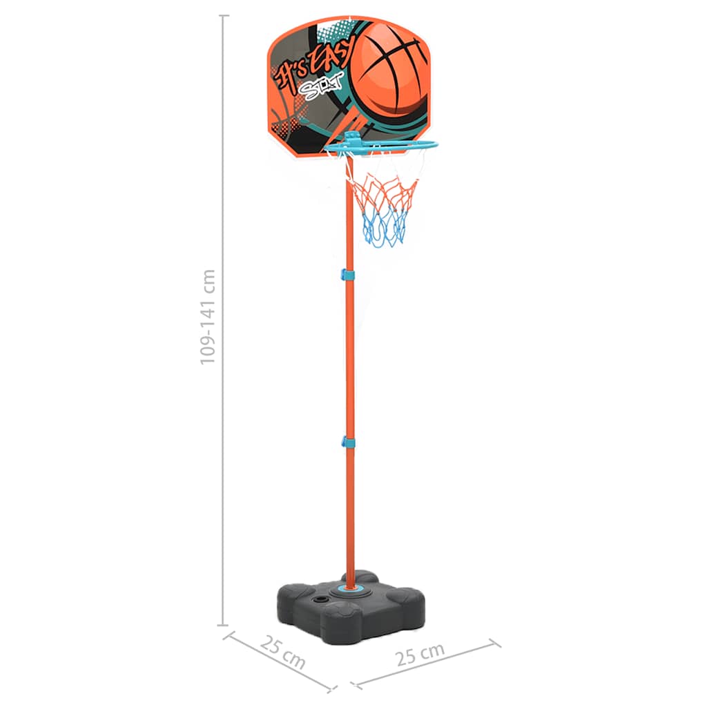 bærbart basketballsæt justerbart 109-141 cm