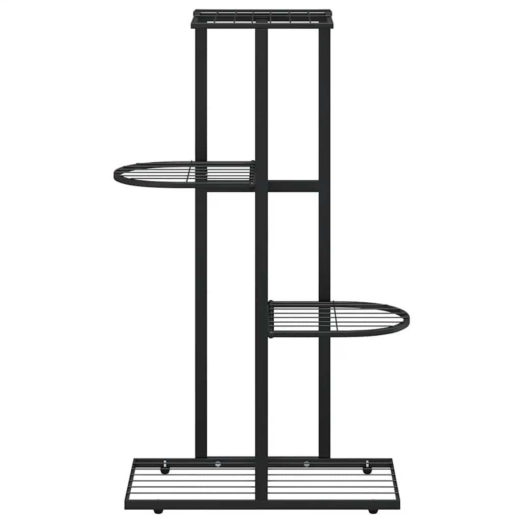 blomsterstativ i 4 niveauer 43x22x76 cm metal sort