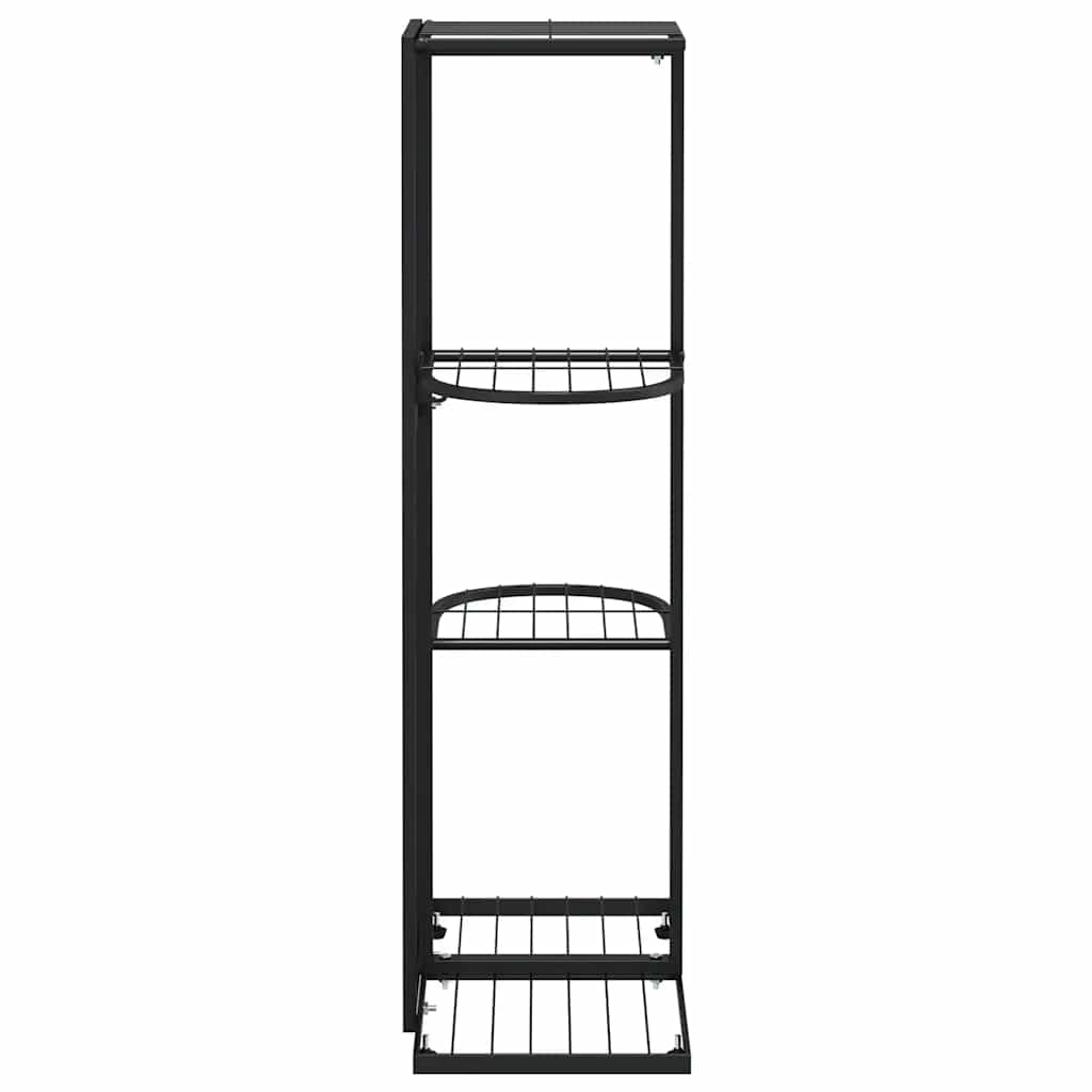 blomsterstativ i 4 niveauer 43x22x76 cm metal sort