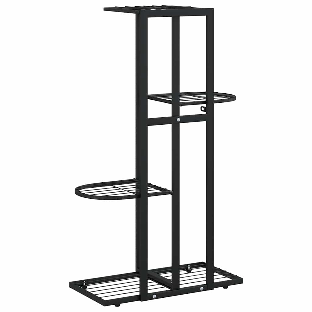 blomsterstativ i 4 niveauer 43x22x76 cm metal sort