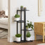 blomsterstativ i 4 niveauer 43x22x76 cm metal sort