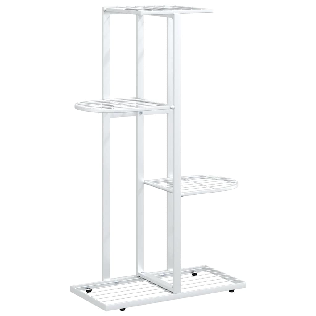 blomsterstativ i 4 niveauer 43x22x76 cm metal hvid