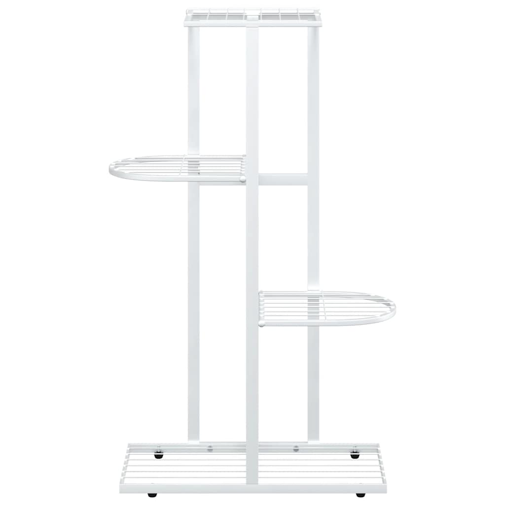 blomsterstativ i 4 niveauer 43x22x76 cm metal hvid