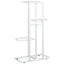 blomsterstativ i 4 niveauer 43x22x76 cm metal hvid