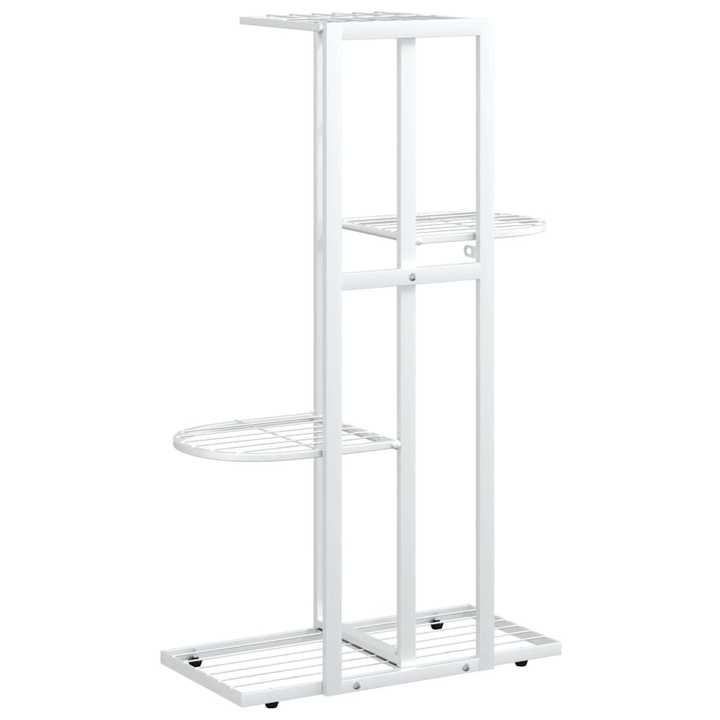 blomsterstativ i 4 niveauer 43x22x76 cm metal hvid