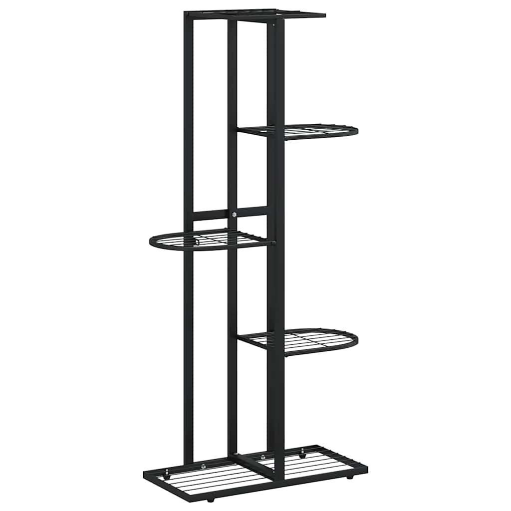 blomsterstativ i 5 niveauer 43x22x98 cm metal sort