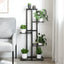 blomsterstativ i 5 niveauer 43x22x98 cm metal sort
