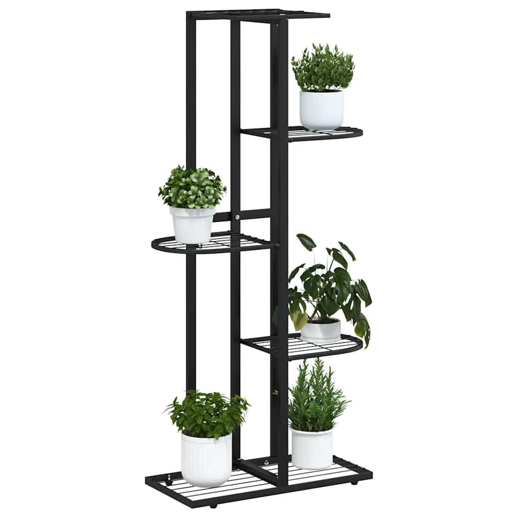 blomsterstativ i 5 niveauer 43x22x98 cm metal sort