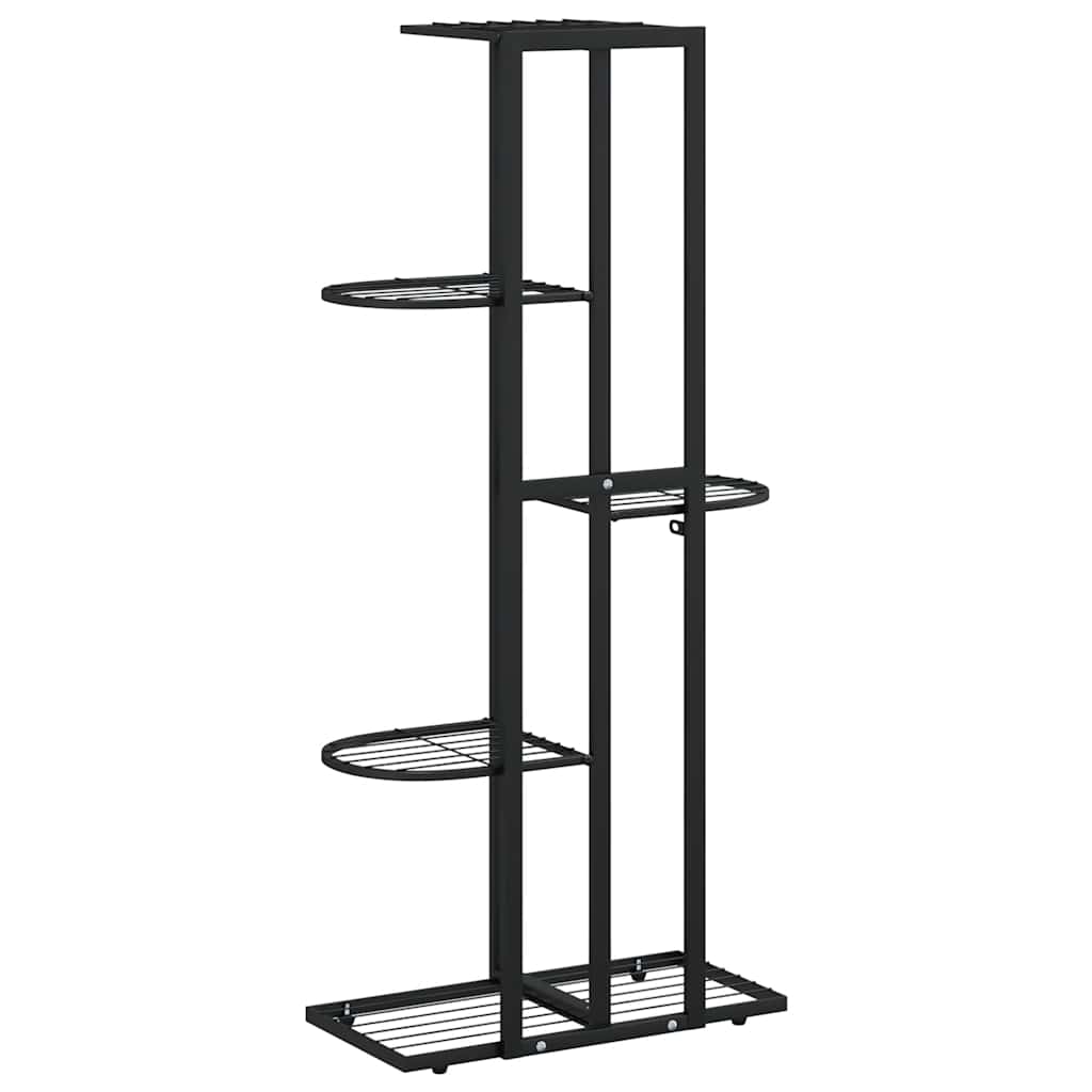 blomsterstativ i 5 niveauer 43x22x98 cm metal sort
