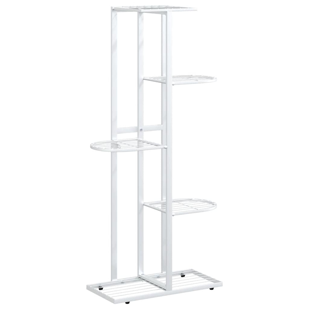blomsterstativ i 5 niveauer 43x22x98 cm metal hvid