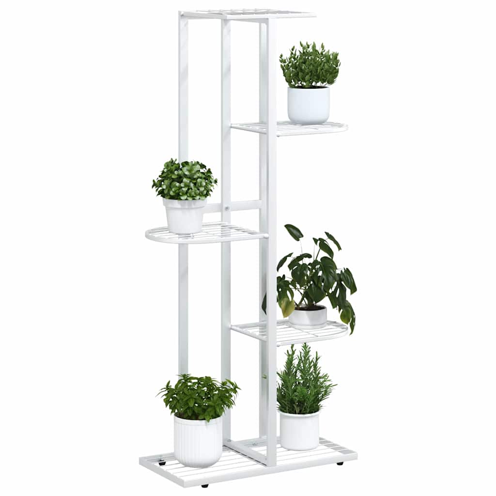 blomsterstativ i 5 niveauer 43x22x98 cm metal hvid