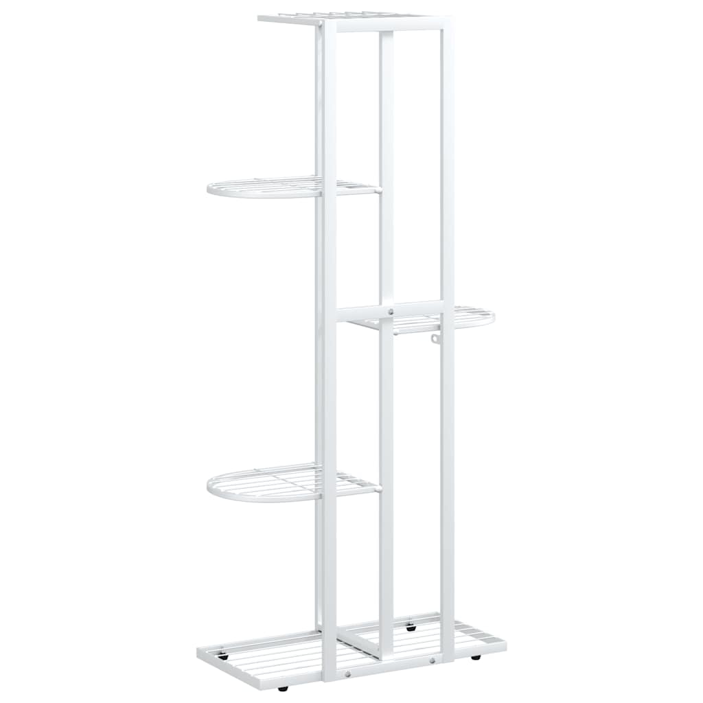 blomsterstativ i 5 niveauer 43x22x98 cm metal hvid