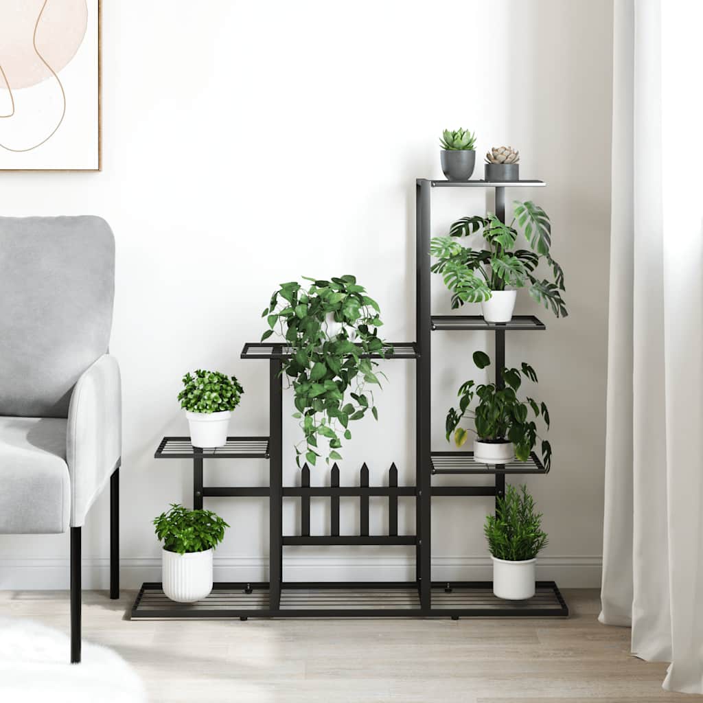 blomsterstativ 94,5x25x88 cm metal sort