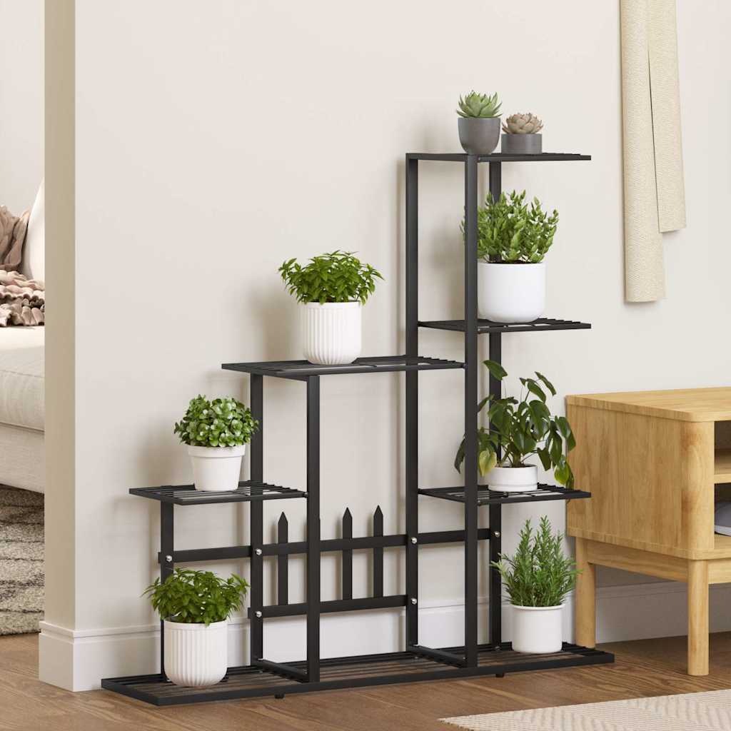 blomsterstativ 94,5x25x88 cm metal sort