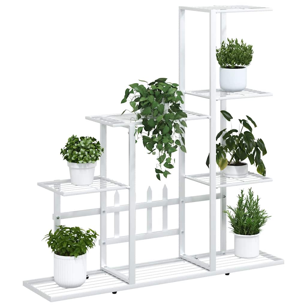 blomsterstativ 94,5x25x88 cm metal hvid