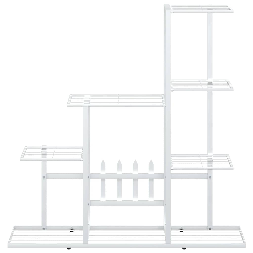 blomsterstativ 94,5x25x88 cm metal hvid