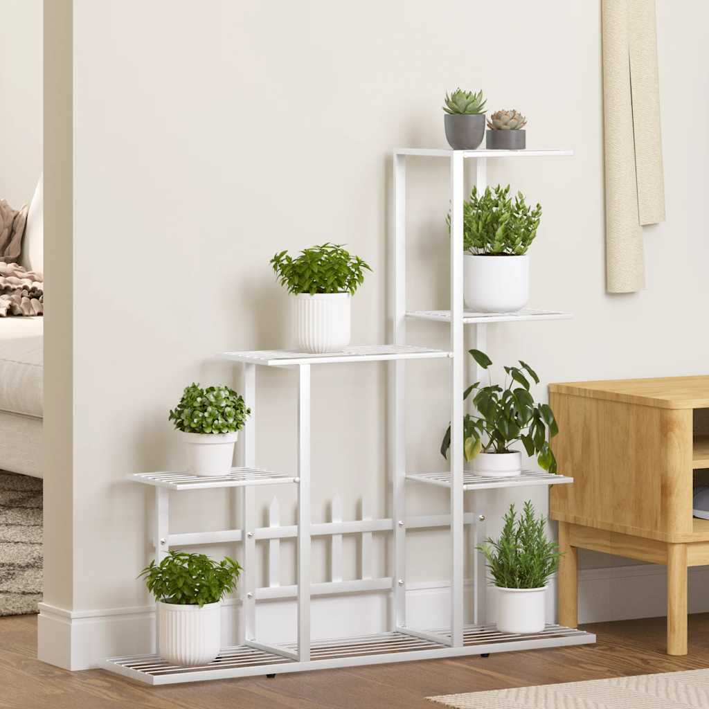 blomsterstativ 94,5x25x88 cm metal hvid