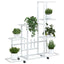 blomsterstativ med hjul 94,5x25x92,5 cm metal hvid