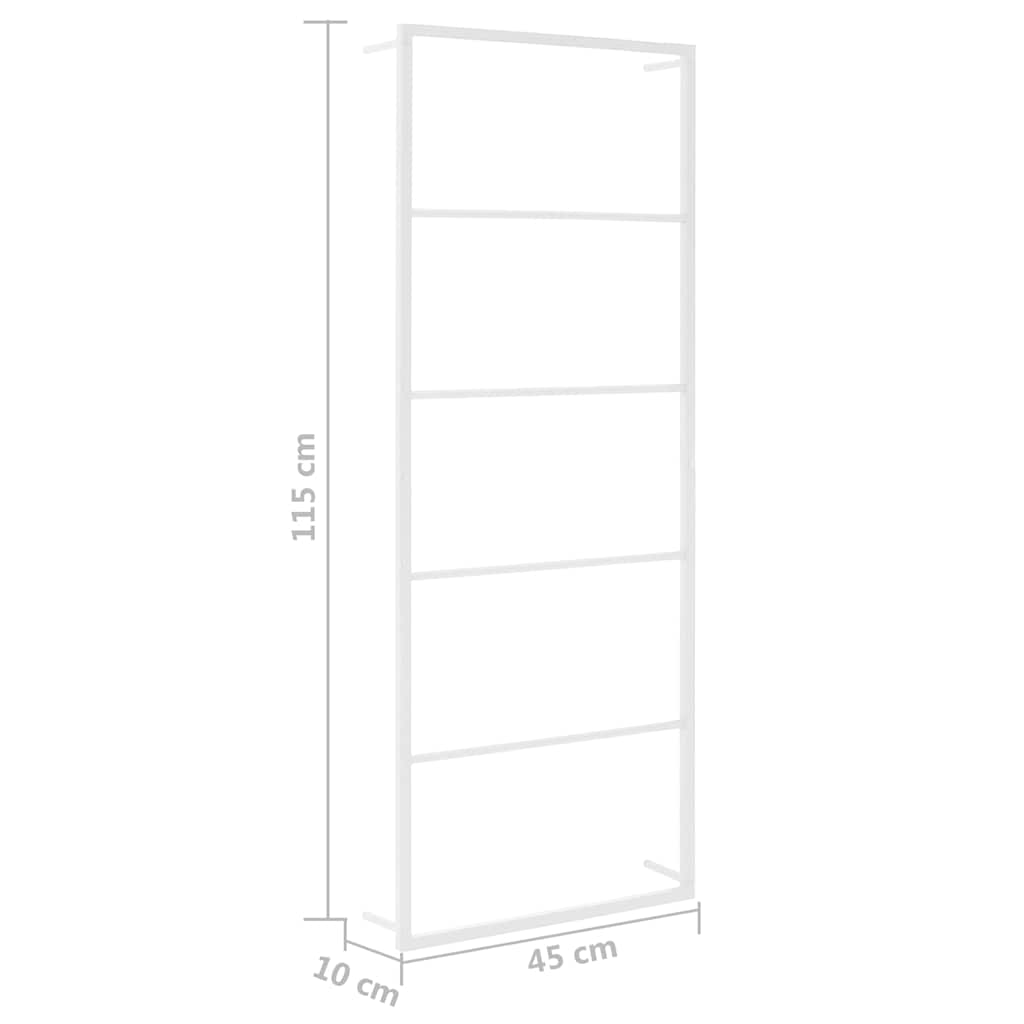 håndklædestativ hvid 45x10x115 cm stål