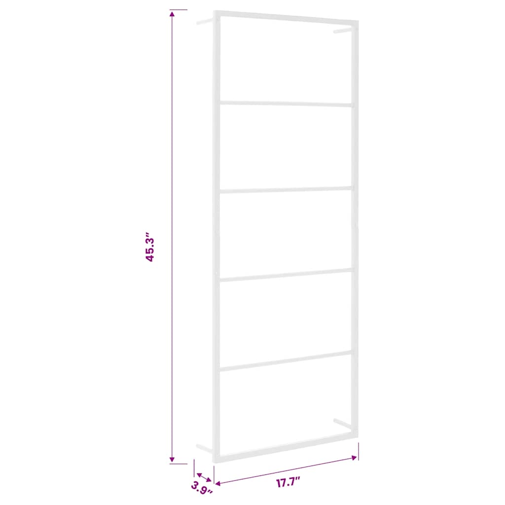 håndklædestativ hvid 45x10x115 cm stål