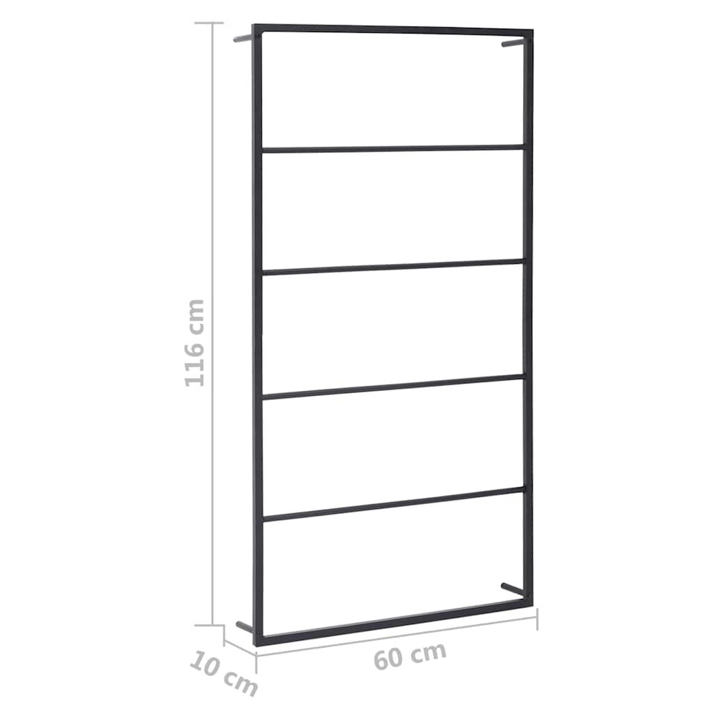 håndklædeholder 60x10x116 cm stål sort