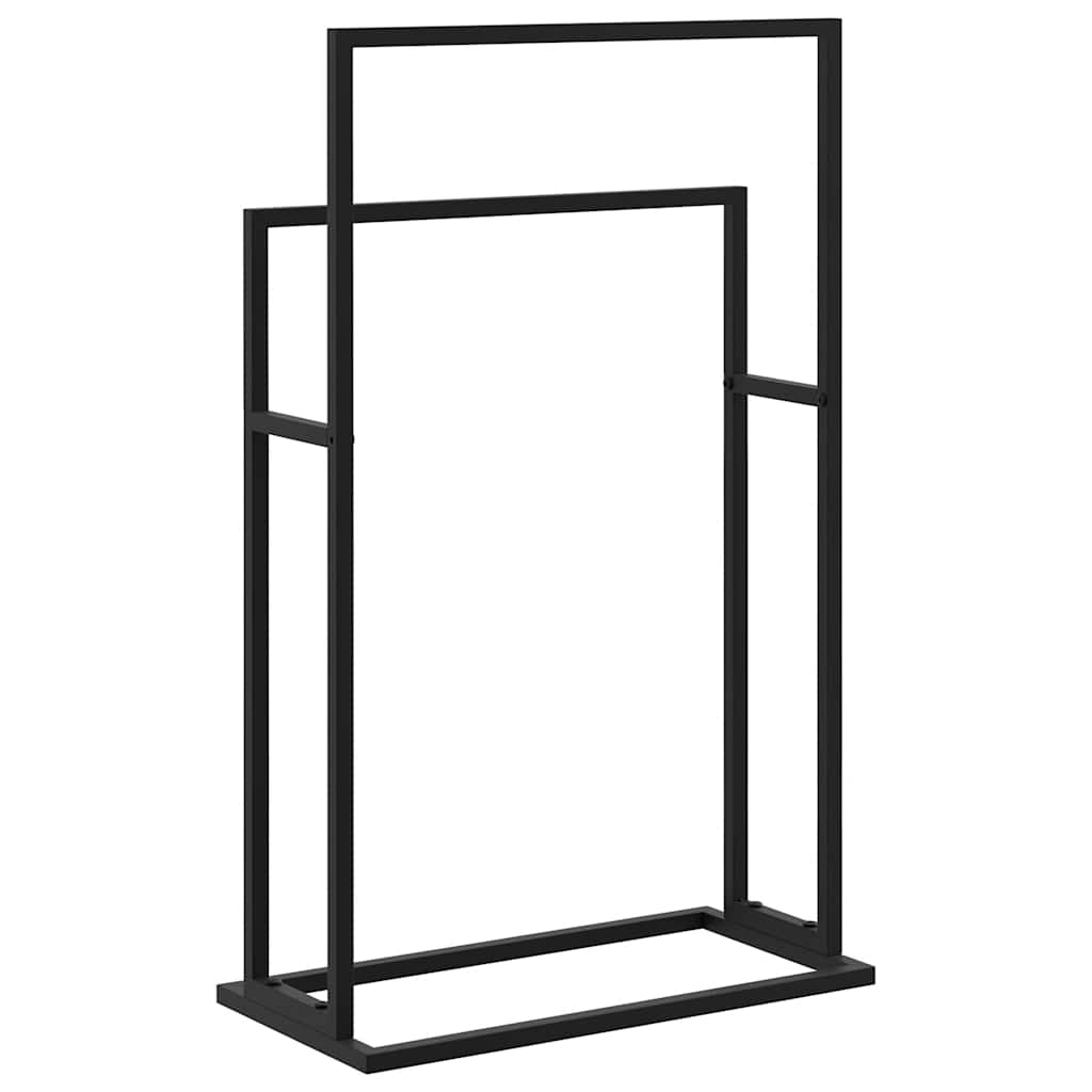 fritstående håndklædeholder 48x24x78,5 cm jern sort