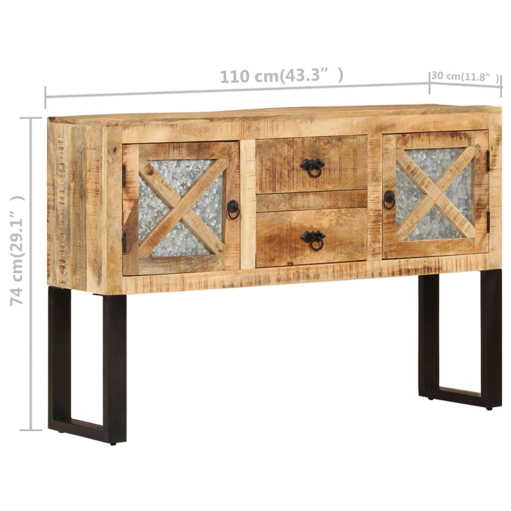 skænk 110x30x74 cm ru mangotræ