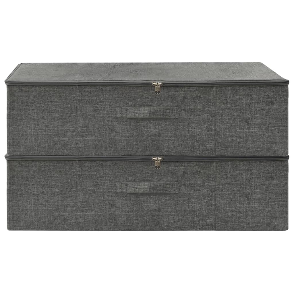 opbevaringskasser 2 stk. 70x40x18 cm stof antracitgrå