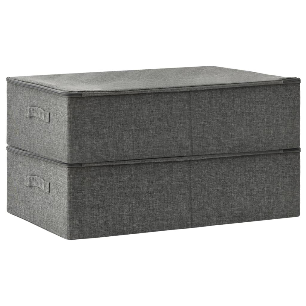 opbevaringskasser 2 stk. 70x40x18 cm stof antracitgrå