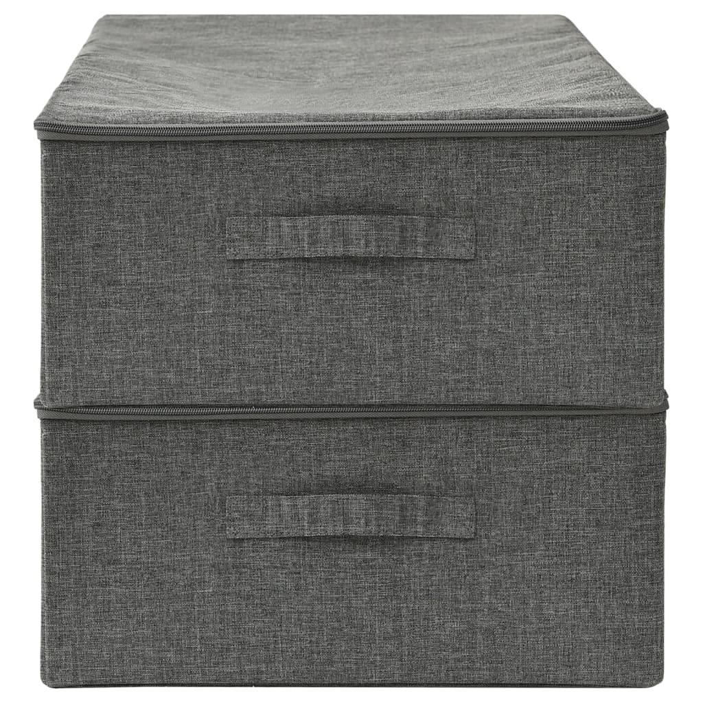 opbevaringskasser 2 stk. 70x40x18 cm stof antracitgrå