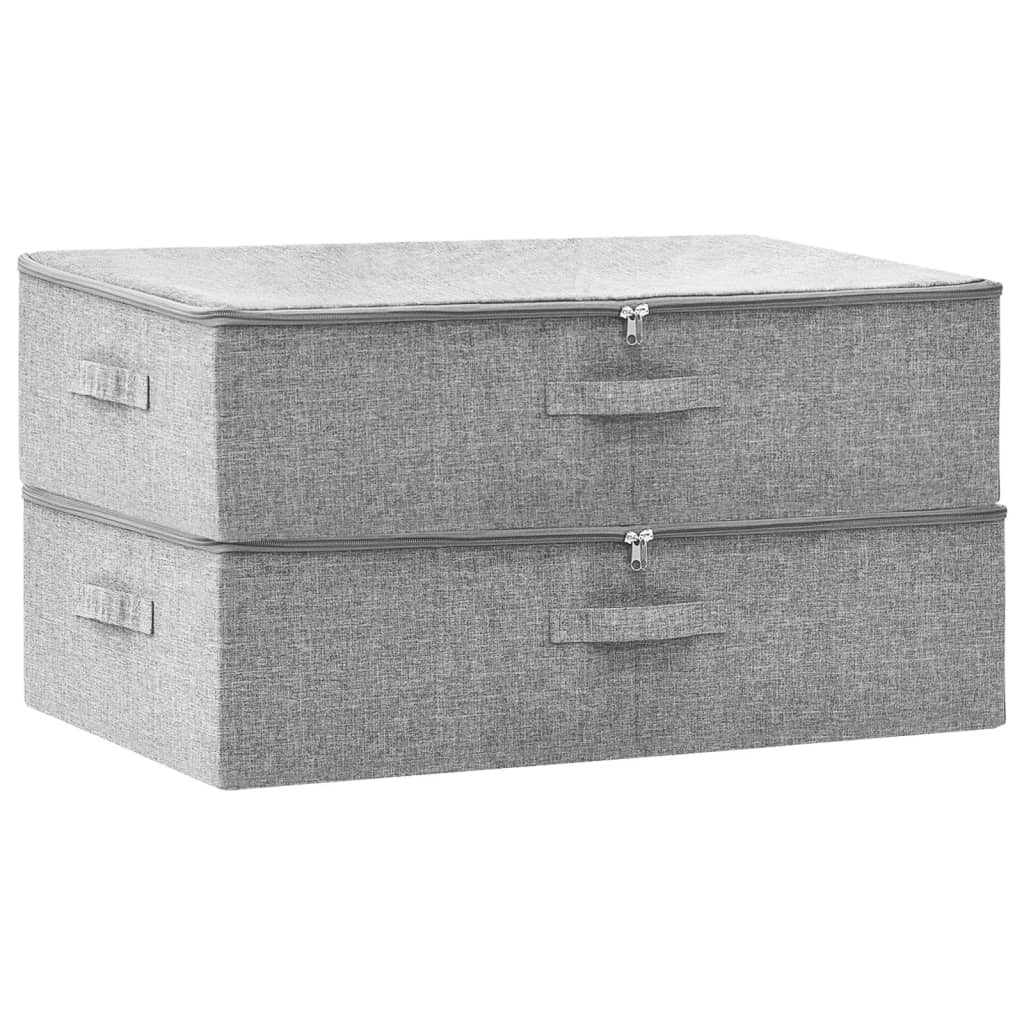 opbevaringskasser 2 stk. 70x40x18 cm stof grå