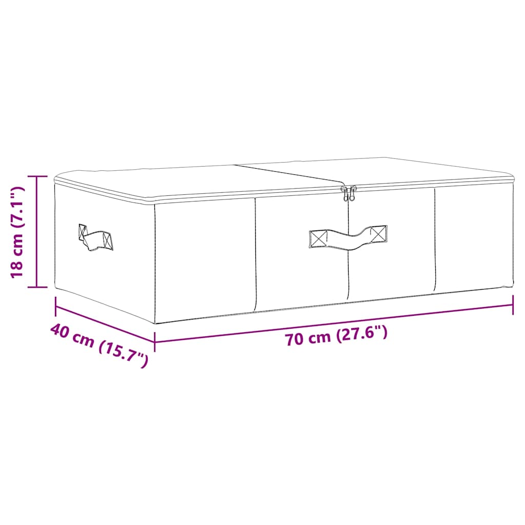 opbevaringskasse 70x40x18 cm stof cremefarvet