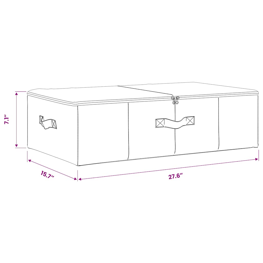 opbevaringskasse 70x40x18 cm stof cremefarvet