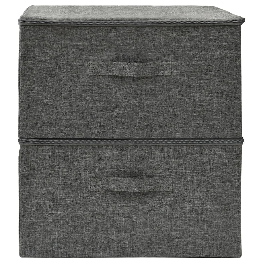 opbevaringskasser 2 stk. 43x34x23 cm stof antracitgrå