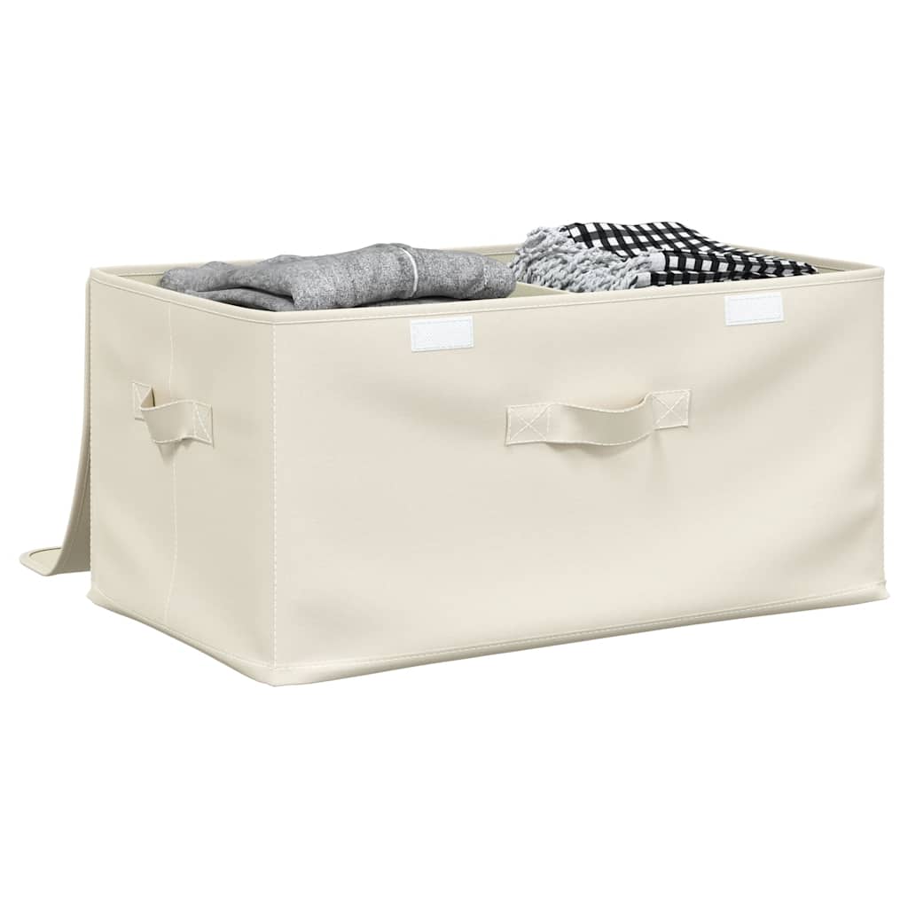 opbevaringskasser 2 stk. 43x34x23 cm stof cremefarvet