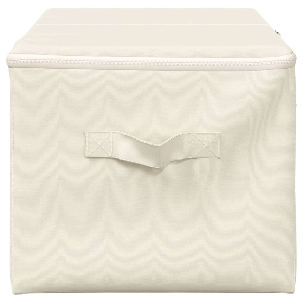 opbevaringskasser 2 stk. 43x34x23 cm stof cremefarvet