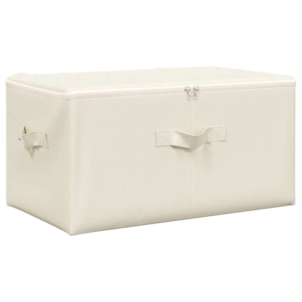 opbevaringskasser 2 stk. 43x34x23 cm stof cremefarvet