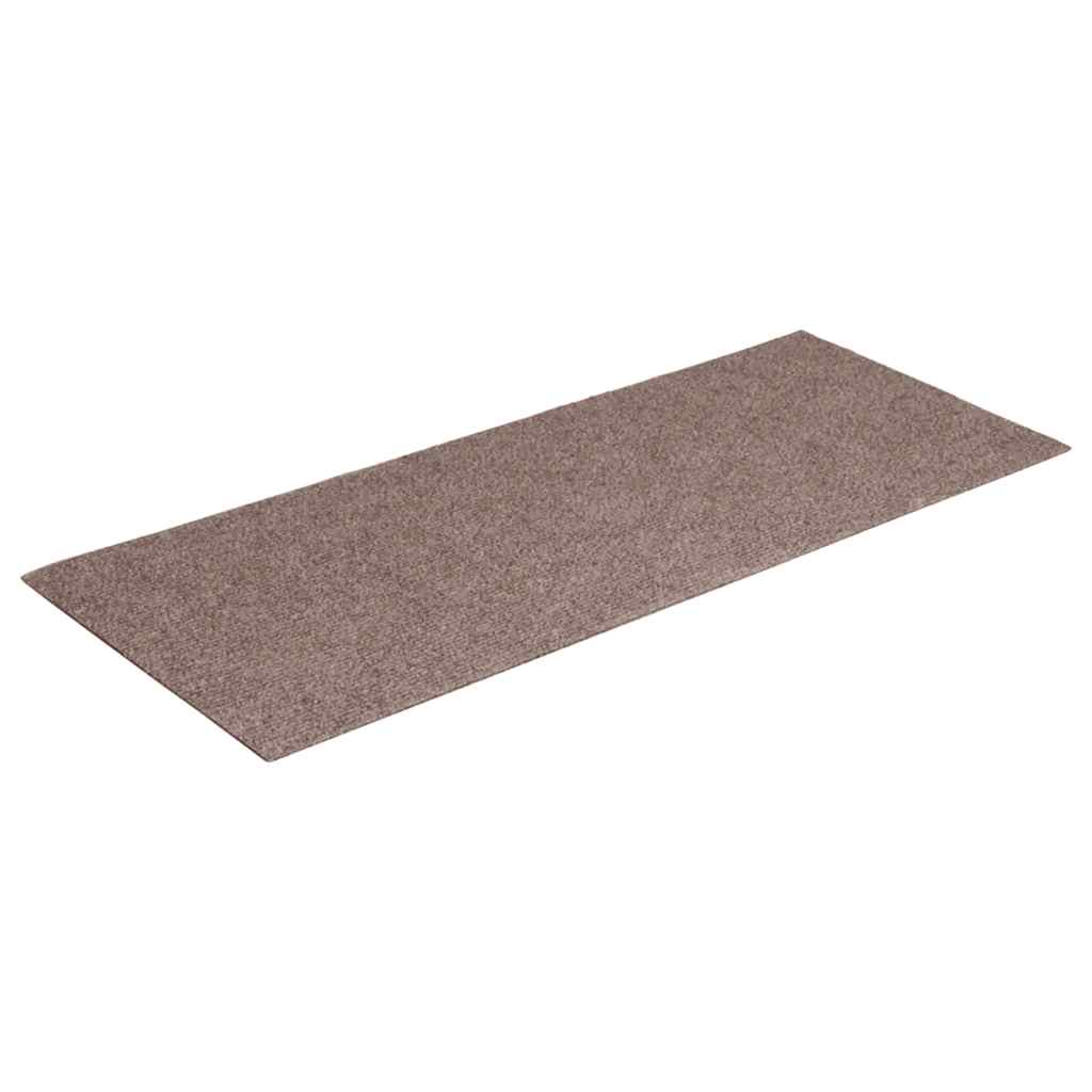 trappemåtter selvklæbende 15 stk. 60x25 cm lysebrune rektangulære