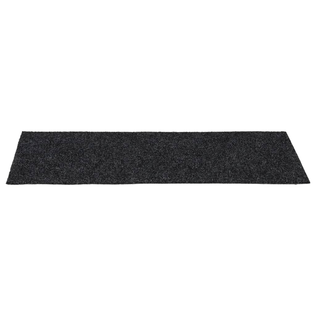trappemåtter selvklæbende 15 stk. 60x25 cm mørkegrå rektangulære