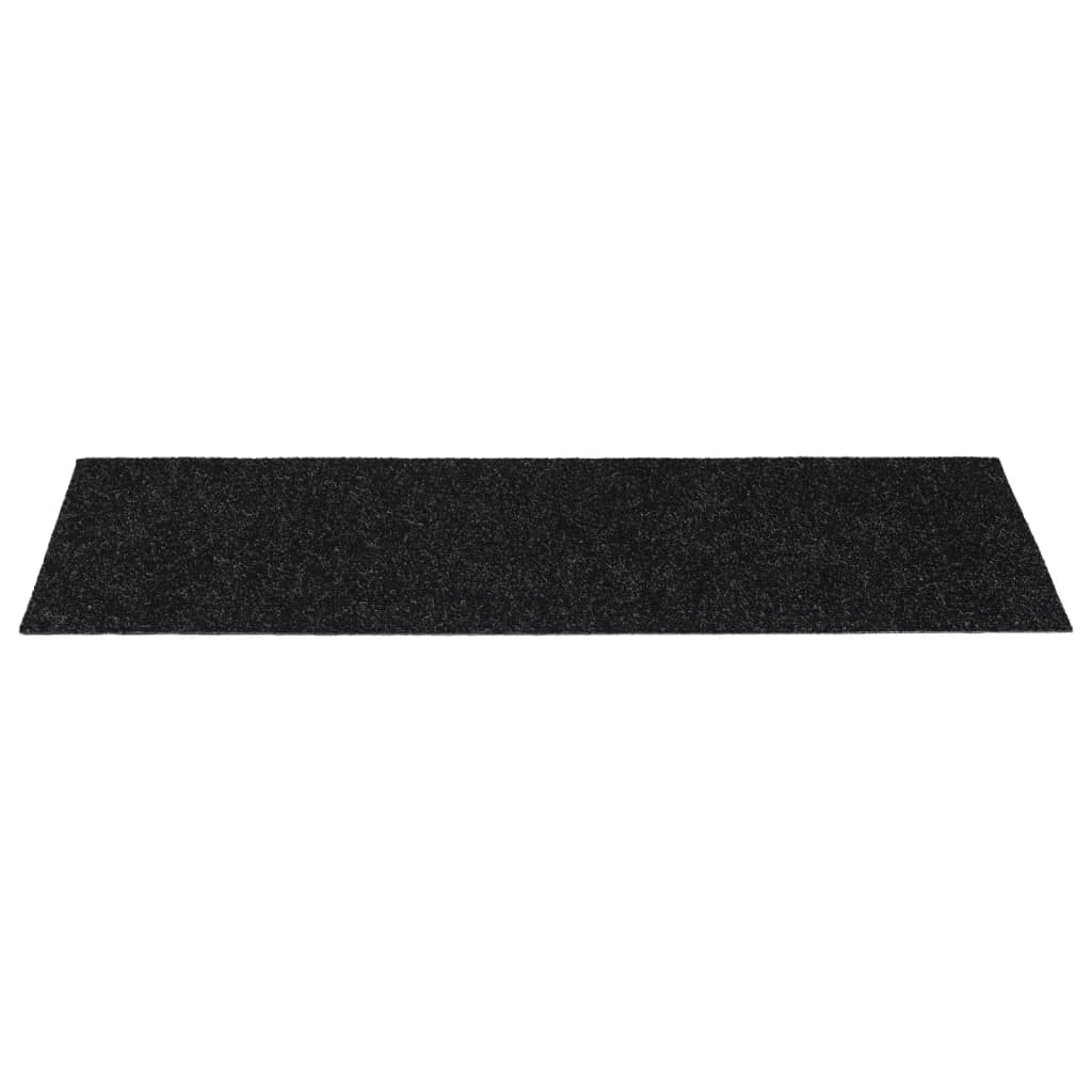 trappemåtter selvklæbende 15 stk. 60x25 cm sorte rektangulære