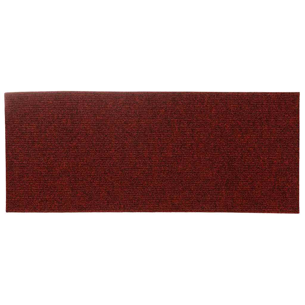 trappemåtter selvklæbende 15 stk. 60x25 cm bordeauxrød rektangulære