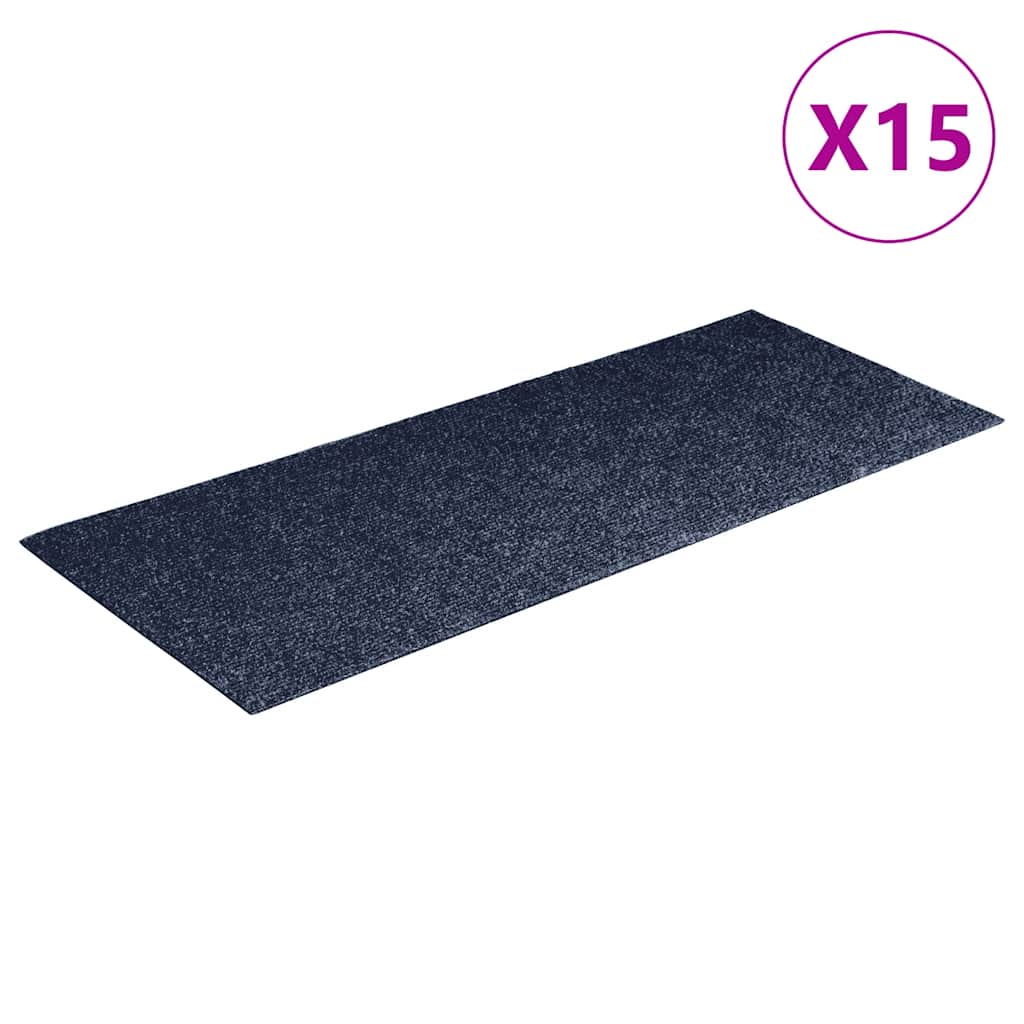 trappemåtter selvklæbende 15 stk. 60x25 cm gråblå rektangulære