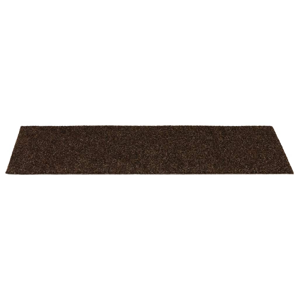 trappemåtter selvklæbende 15 stk. 60x25 cm brune rektangulære