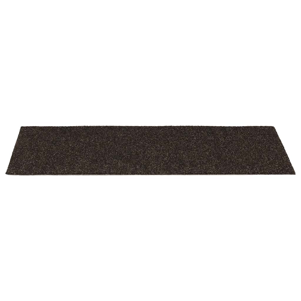 trappemåtter selvklæbende 15 stk. 60x25 cm mørkebrune rektangulære