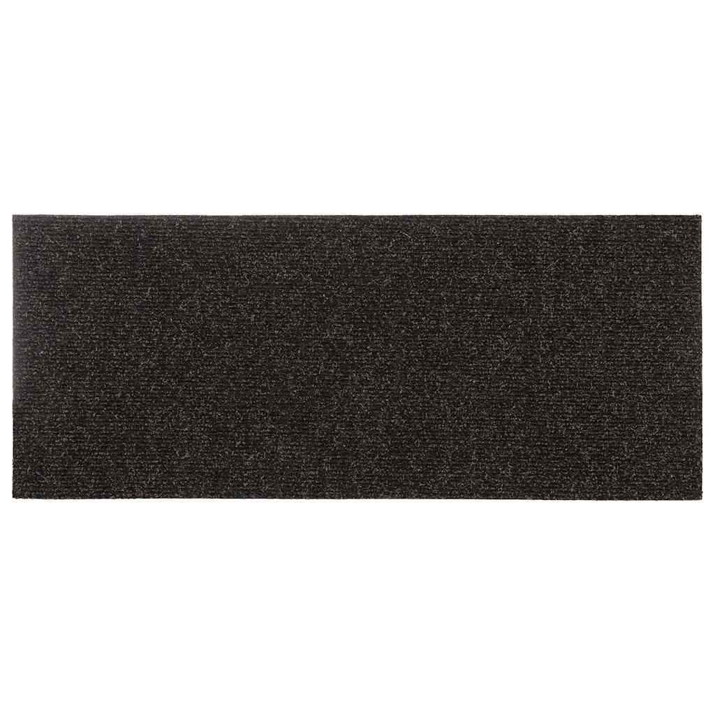 trappemåtter selvklæbende 15 stk. 60x25 cm mørkebrune rektangulære